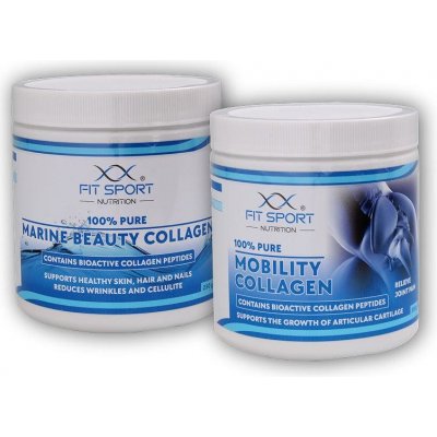 FitSport Nutrition 100% Pure Mobility Collagen 300 g + 100% Pure Marine Beauty Collagen 250 g – Hledejceny.cz