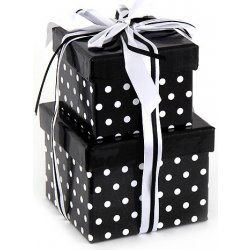 Idena Dárková krabice set černá s puntíky 1x 8x8cm, 1x 10x10cm alternativy  - Heureka.cz