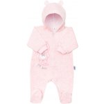 NEW BABY Kojenecký semiškový overal s kapucí New Baby Sweetheart růžový – Zboží Dáma