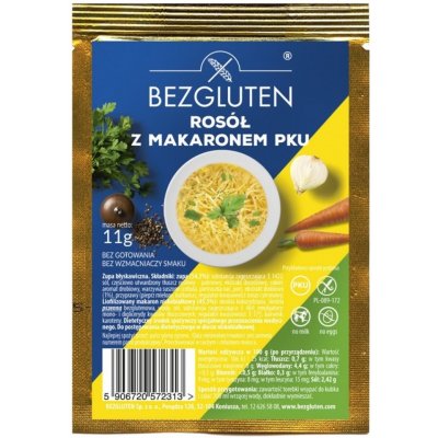 BEZGLUTEN Polévka PKU Kuřecí vývar s nudlemi nízkobílkovinný PKU 11 g – Zboží Dáma