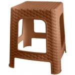 Mega Plast, Taburet polyratan, 45 x 35,5 x 35,5 cm, okrový – Zboží Dáma