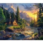 Norimpex Diamantové malování Chata u brodu 30 x 40 cm – Zbozi.Blesk.cz