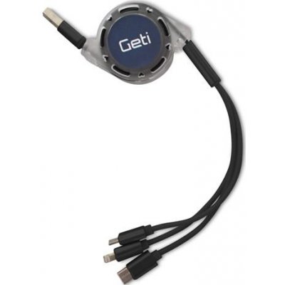 Geti GCU 01 USB 3v1 samonavíjecí, černý