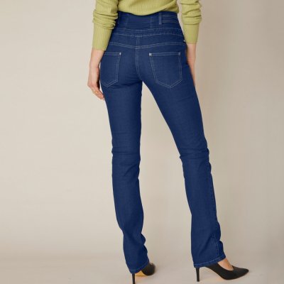 Blancheporte Rovné džíny s vysokým pasem pro vysokou postavu tmavě modrá – Zboží Mobilmania