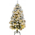 Prolenta Maison Exclusive Umělý sklápěcí vánoční stromek se 150 LED a koulemi 150 cm