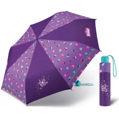 Scout Candy Hearts dětský skládací deštník fialový od 399 Kč - Heureka.cz