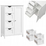 VASAGLE Koupelnová úložná skříň 4 zásuvky bílá – Zboží Dáma