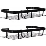 Ruhhy 23170 Nástěnná koupelnová polička 30 x 13 cm, 2 ks černá – Zbozi.Blesk.cz