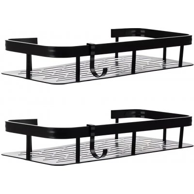 Ruhhy 23170 Nástěnná koupelnová polička 30 x 13 cm, 2 ks černá – Hledejceny.cz