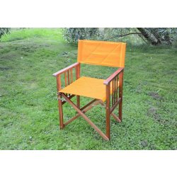 DIVERO dřevěná skládací židle, oranžová, P2293
