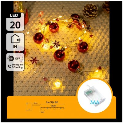 Aigostar LED Vánoční řetěz 20xLED/3xAA 2m teplá bílá B103033XJ – Hledejceny.cz
