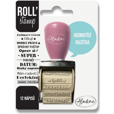Aladine Otočné razítko s nápisy ROLL´ Stamp Hodnotící razítka – Zboží Dáma