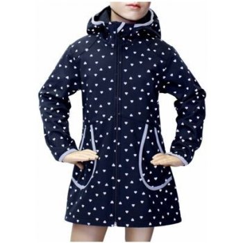 Fantom Dívčí softshellový kabát černý s reflexním potiskem srdíček