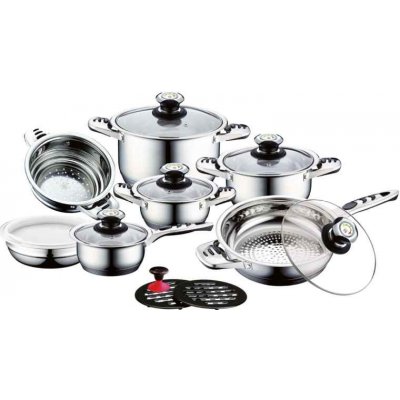 CS Kochsysteme Sada nádobí nerez s teploměrem Aurich CS-065843 16 ks – Zboží Dáma