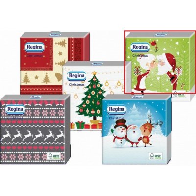 Regina Vánoční papírové ubrousky Světle zelené Santa 1 V 20ks 33x33cm – Zboží Dáma