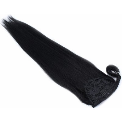 Clip in culík z pravých lidských vlasů rovný 50cm černá – Zboží Mobilmania