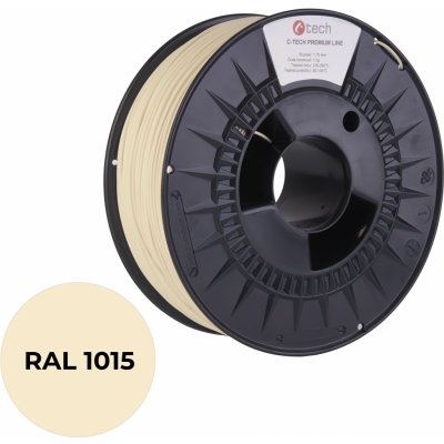 C-Tech Premium Line PLA, slonová kost světlá, RAL1015, 1,75mm, 1kg 3DF-P-PLA1.75-1015 – Zboží Mobilmania