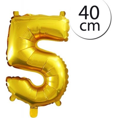 FUN RAG 4Gold 202937 Mini fóliový balón číslo 5 zlatý 40 cm – Zboží Mobilmania