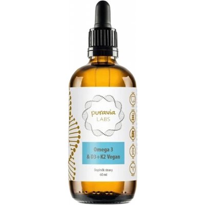 Puravia LABS Omega 3 & D3 + K2 VEGAN, 60 ml – Hledejceny.cz