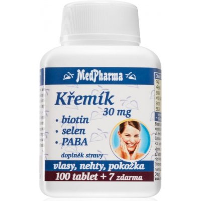 MedPharma Křemík 30 mg + Biotin + PABA tablety pro vlasy, nehty a pokožku 107 tbl