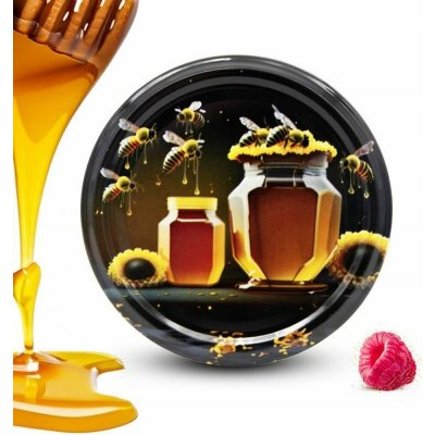 víčko TWIST 82-10ks MED-ČERNÉ pozadí+SKLENICE – Zboží Mobilmania