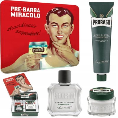 Proraso Gino krém před holením 100 ml + krém na holení 150 ml + voda po holení 100 ml dárková sada – Sleviste.cz