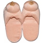 Plyšové papuče přírodní barvy ve tvaru prsou – Zbozi.Blesk.cz