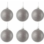 J-Line by Jolipa Sada šedých vánočních koulí s flitry 6 ks 8*8*8 cm – Hledejceny.cz