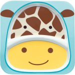 Skip Hop Zoo Talířek melaminový dělený 2v1 Žirafa 6m – Zboží Dáma