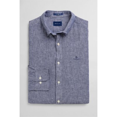 Gant pánská košile D2. slim LINEN shirt BD modrá – Zbozi.Blesk.cz