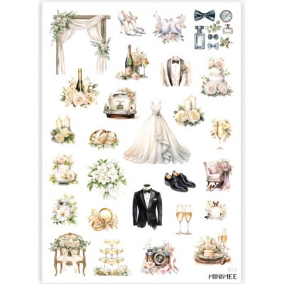 MINIMEE Papírové samolepky v aršíku A5 Náš Den – Zboží Dáma