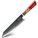SaKuRo Japonský nůž Kiritsuke z damaškové oceli Red 20,3 cm – Hledejceny.cz