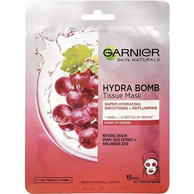 Garnier Skin Naturals Hydra Bomb v textilní maska s výtažkem z hroznů 28 g