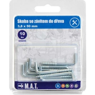 M.A.T. GROUP skoba se závitem do dřeva 50x3,8mm Zn (10ks) – Zboží Mobilmania