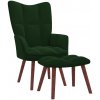 Křeslo vidaXL 328064 relaxační se stoličkou tmavě zelené samet