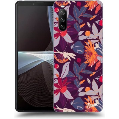 Pouzdro Picasee silikonové Sony Xperia 10 III - Purple Leaf černé – Zboží Mobilmania