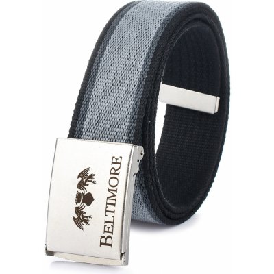 Beltimore Textilní premiový pásek šedý/černý W31 včetně krabičky