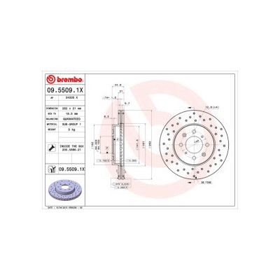 BREMBO Brzdové kotouče XTRA vrtané 09.5509.1X | Zboží Auto