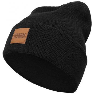 Leatherpatch Long beanie black – Zboží Mobilmania