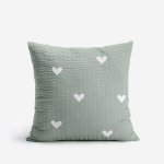 Goldea krep srdíčka na šalvějově zeleném 30 x 50 cm – Zboží Dáma