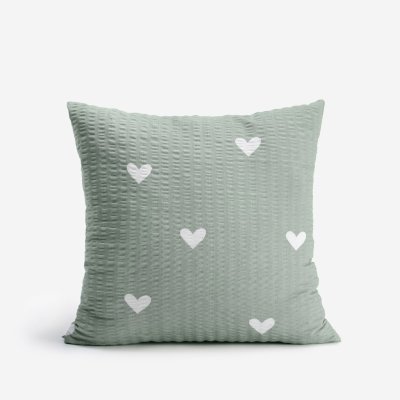 Goldea krep srdíčka na šalvějově zeleném 30 x 50 cm – Zboží Dáma