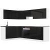 Kuchyňská linka Belini JANET Premium Full Version 420 cm černý lesk s pracovní deskou
