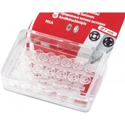 Plastové patentky / stiskací knoflíky Ø7-15 mm Varianta: 1 (7 mm) transparent, Balení: 1 blistr – Hledejceny.cz