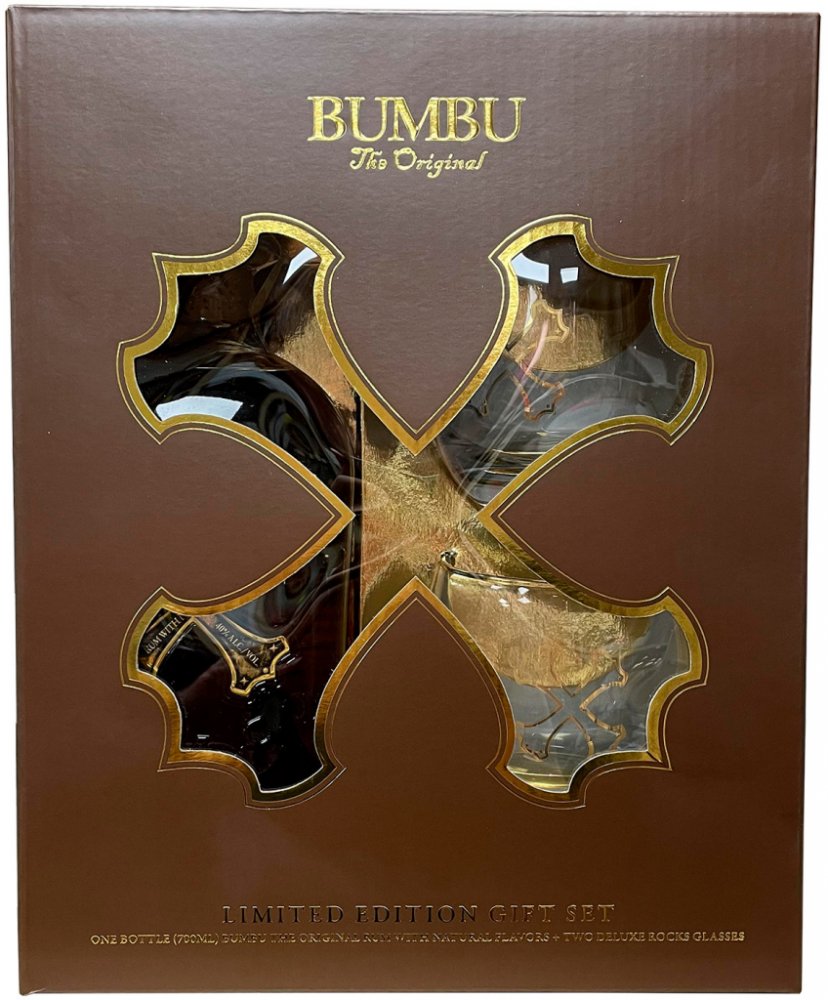 Bumbu Rum With 2 Deluxe Rocks Glasses Gift Set
