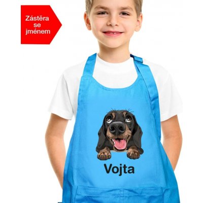 Kariban HobbyTriko Dětská zástěra na vaření se jménem Vysmátej jezevčík Modrá – Hledejceny.cz