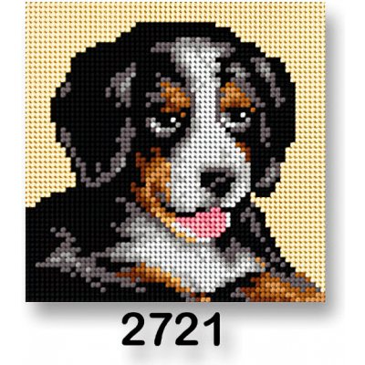 VTC Vyšívací předloha 70244 2721 Bernský salašnický pes hnědo-béžová 15x15cm