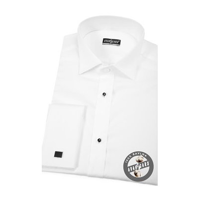 Avantgard pánská košile Frakovka slim s légou s knoflíčky dvojité manžety na manžetové knoflíčky bílá 175-1 – Zboží Mobilmania