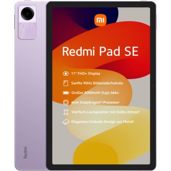 Xiaomi Redmi Pad SE 4GB/128GB Lavender Purple od 4 134 Kč - Heureka.cz
