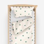 Goldea dětské bavlněné povlečení do postýlky srdíčka na slonové kosti 90 x 120 cm 40 x 60 cm – Zboží Mobilmania
