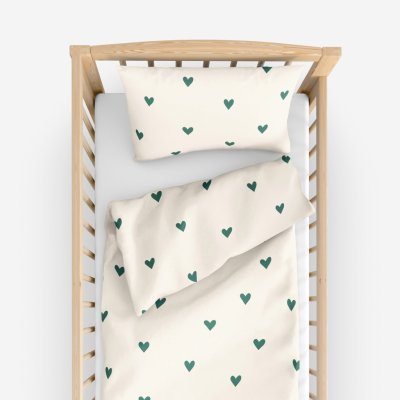 Goldea dětské bavlněné povlečení do postýlky srdíčka na slonové kosti 90 x 120 cm 40 x 60 cm – Zboží Mobilmania